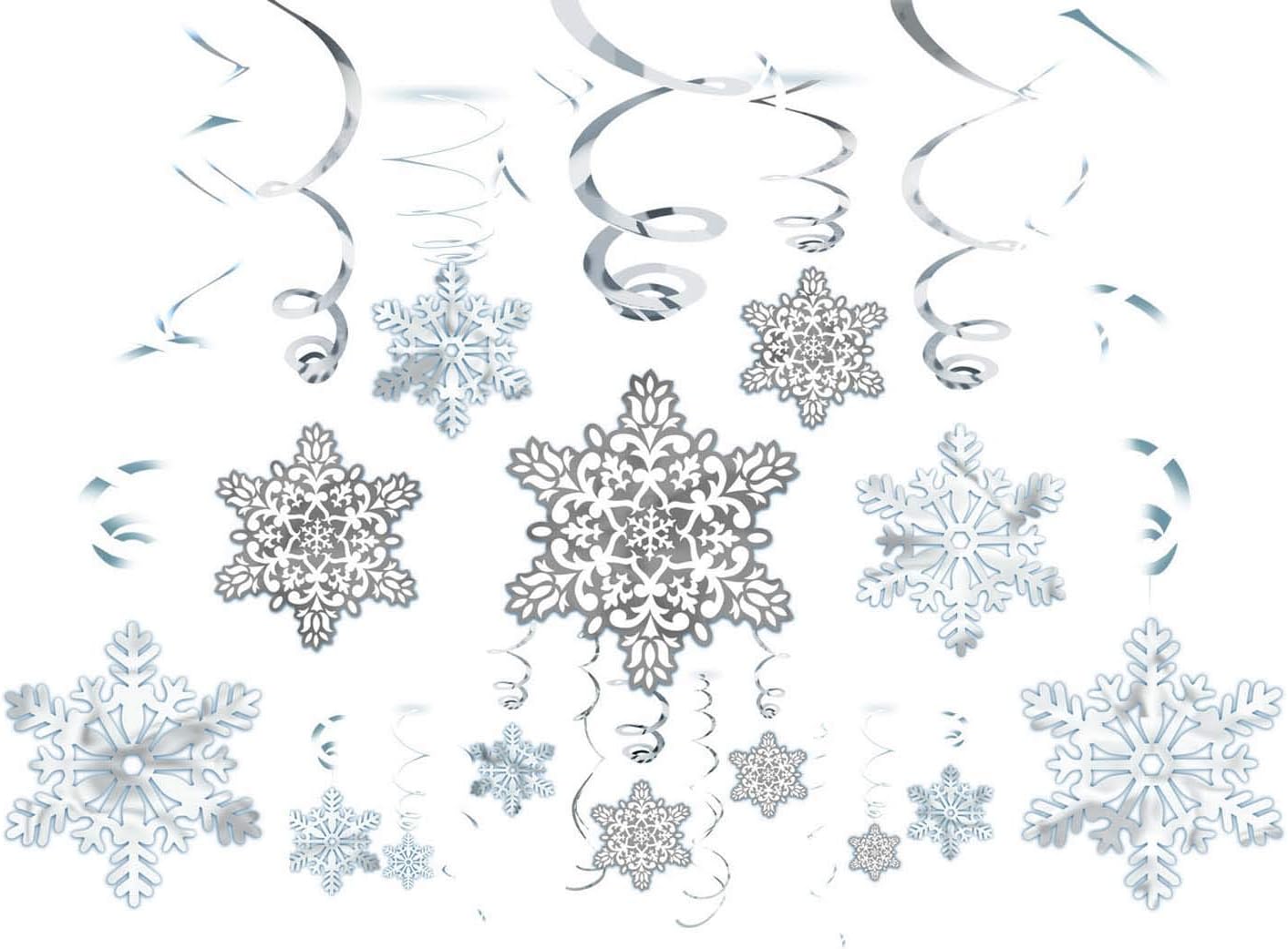 Amscan 670550 Snowflake Cutouts Value Pack, 30 Ct. | Christmas Decoration 24"