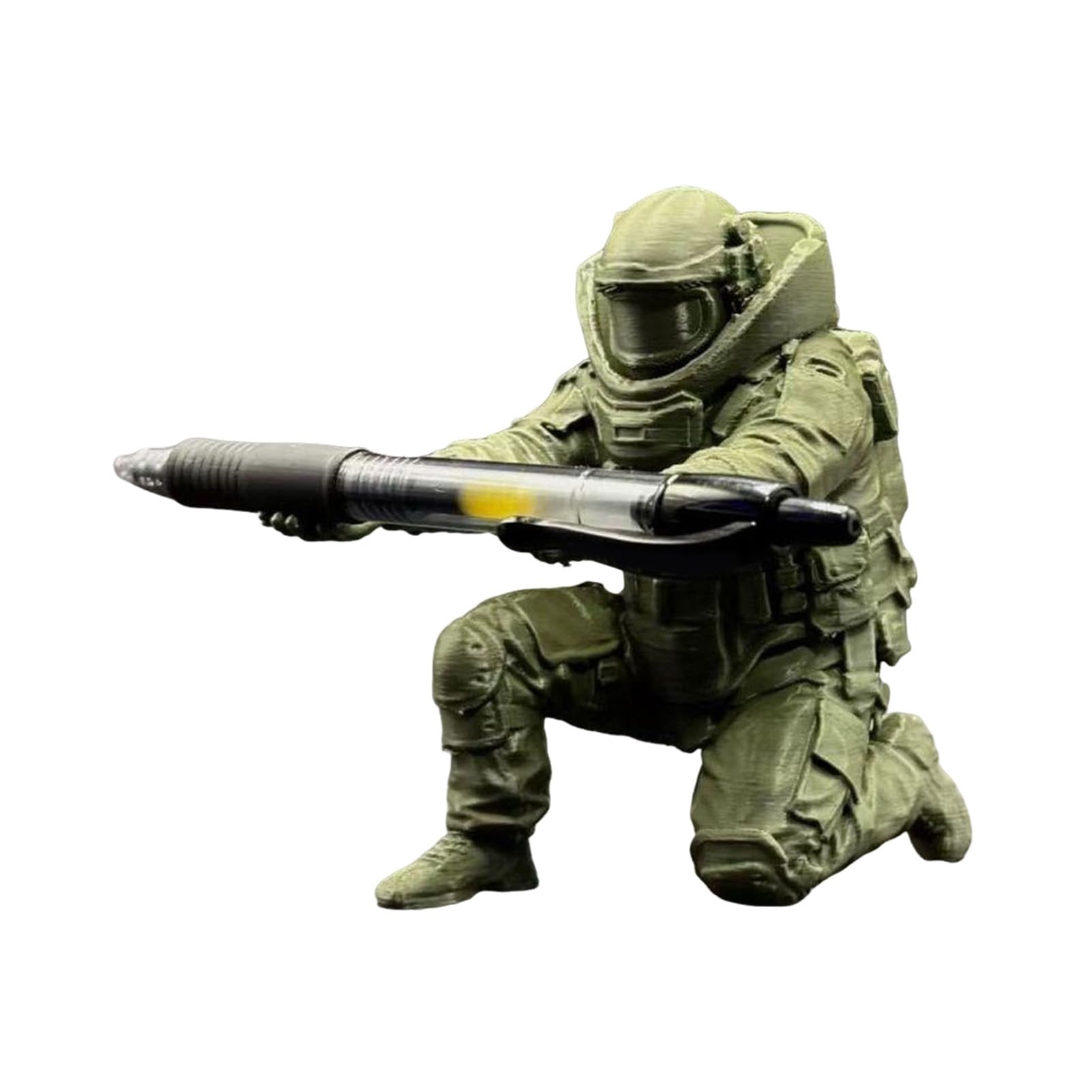 Glifora Soldier Pen Holder - 3D Printed Kneeling Soldier Pencil Stand, Desk Organiser for Office and Home, Tabletop Decor, Gifts for Men and Father