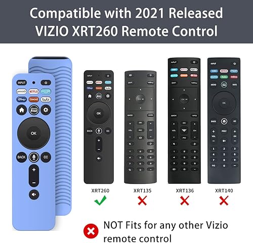 Miniatura 2 de Paquete de 2 Funda protectora para control remoto VIZIO XRT260 Smart TV 2021, WQNIDE Vizio Xrt260 V-Series 4K, funda de silicona antideslizante a