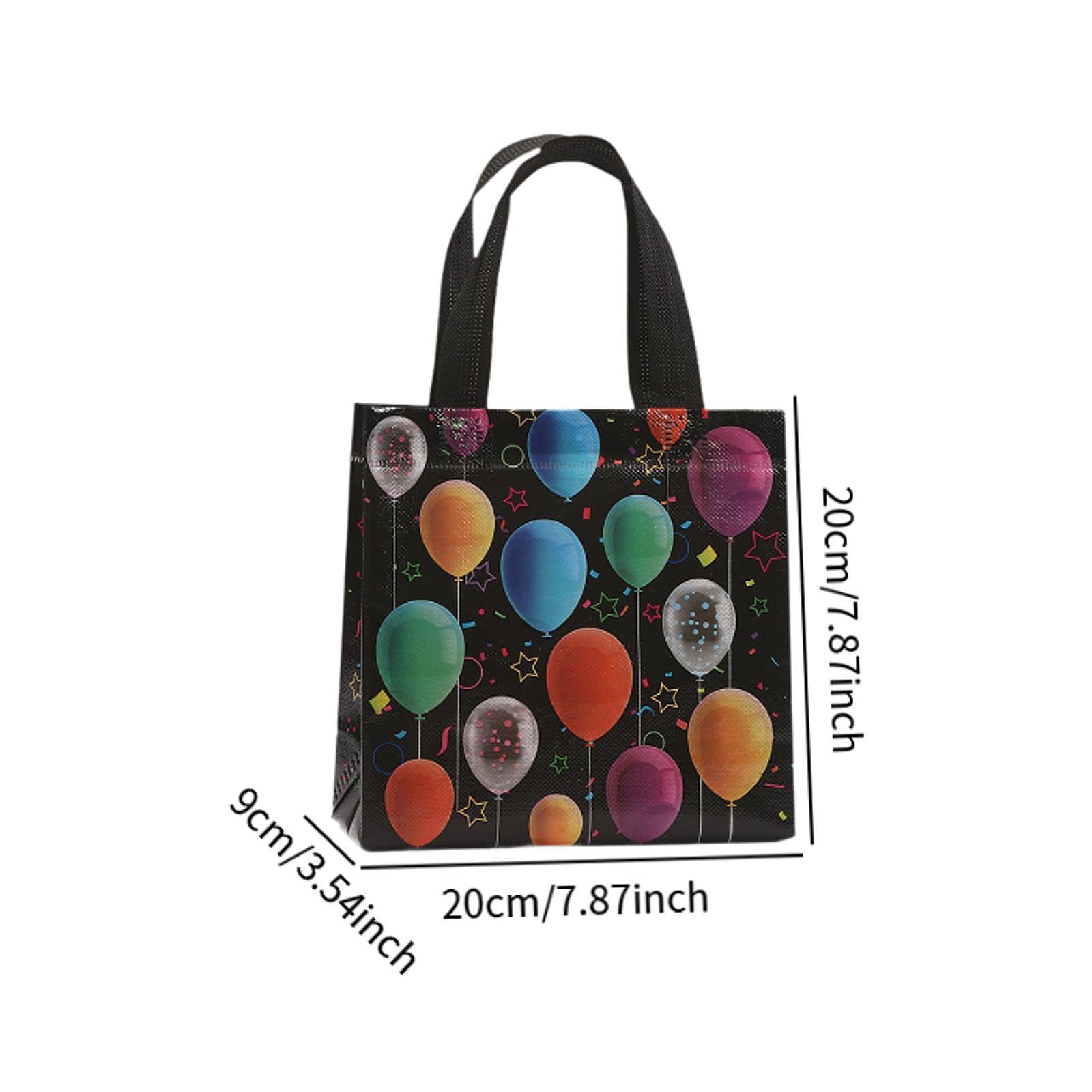 Lot de 36 Sacs Cadeaux recyclés avec poignées, réutilisables, en Tissu Non tissé, Parfaits pour Les fêtes Scolaires et Les Anniversaires, A