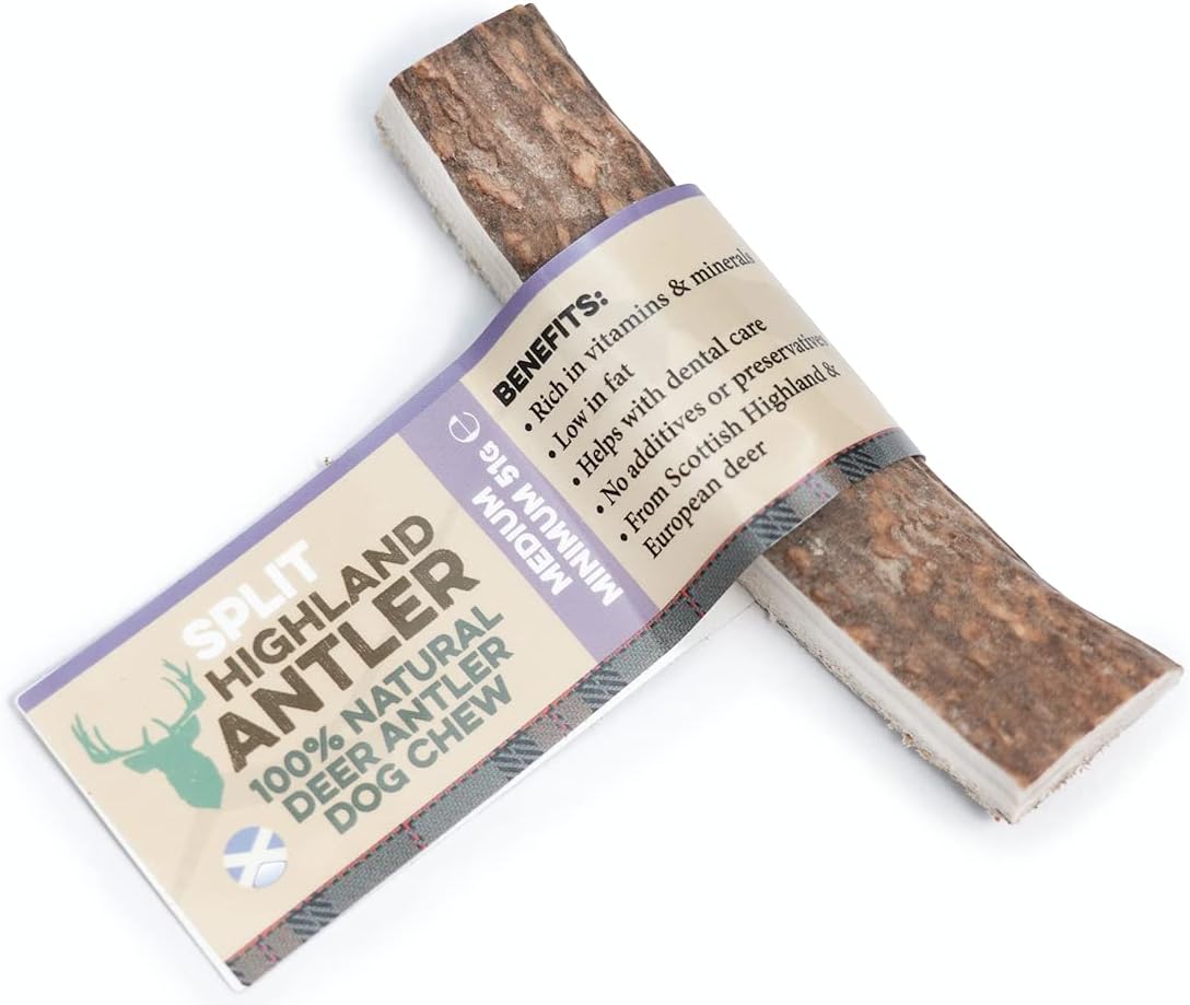 Highland Split Antler Medium Chews For Dogs Pack of 2 Horns BigaMart