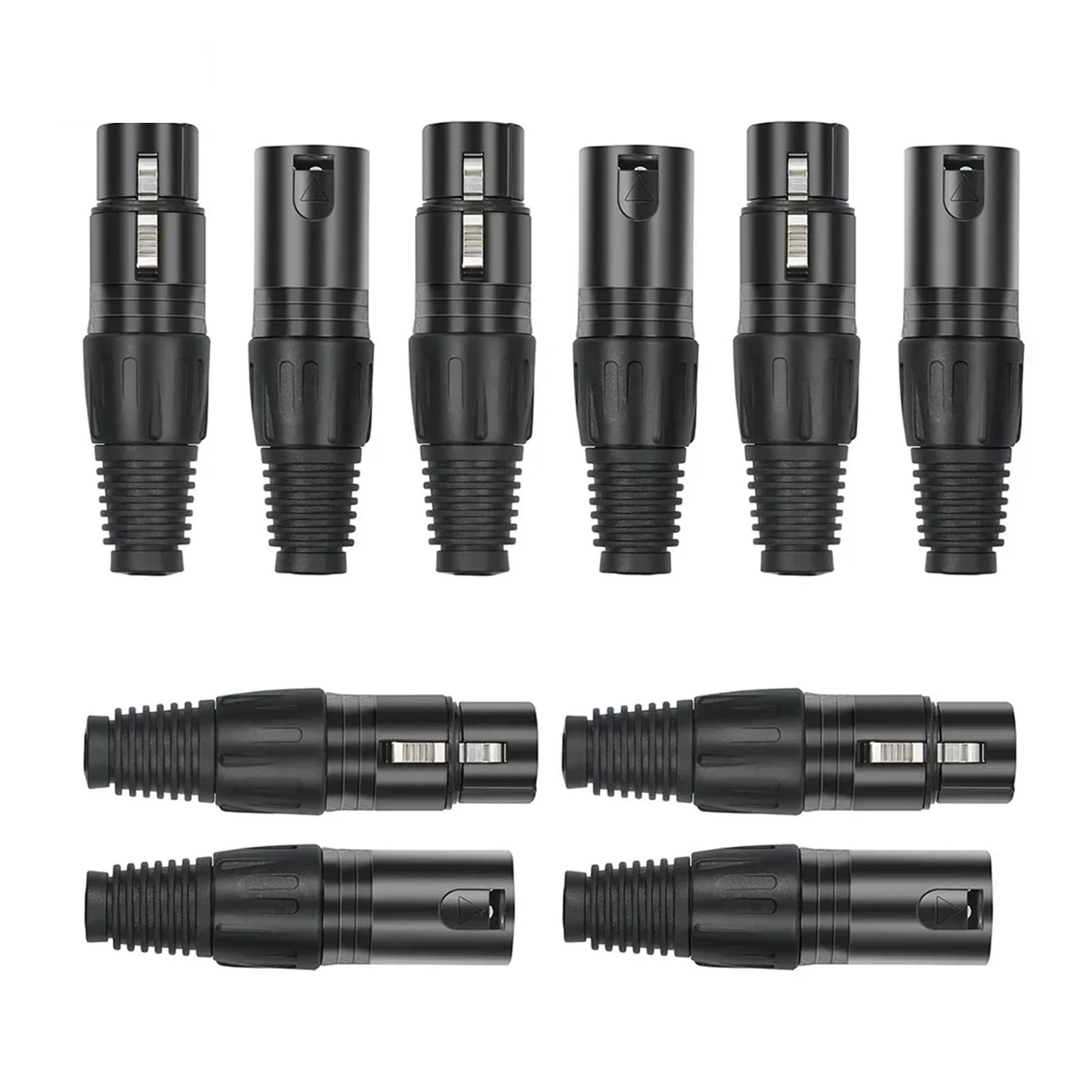 5 paia di connettori XLR a 3 pin maschio/femmina spine audio microfono microfono spina connettore presa DMX nero