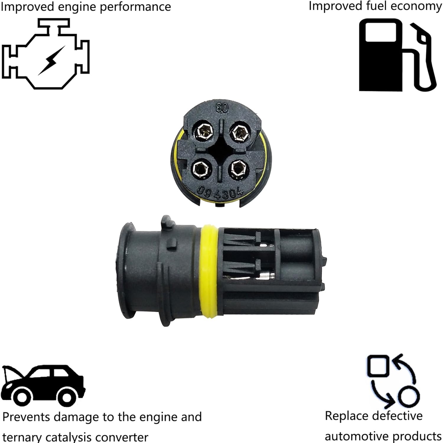 Dropwater Downstream Oxygen Sensor Compatible with Bmw 2006 330I 335I 528I 535I 550I 650I 750I 4.4L Cylinder 1,2,3 234-4876 Downstream O2 Sensor