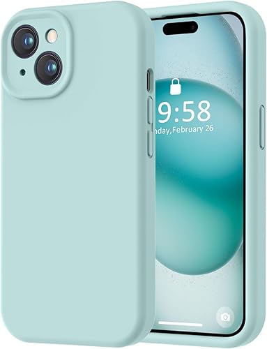 LOVE 3000 Compatible con iPhone 15, cámara de cobertura completa de silicona suave, protección contra caídas de 8 pies, forro de microfibra suave,