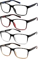 READINGGLASSES Men's 4-Pack Blue Light Blocking Reading Glasses +2.5 Stylish Spring Hinge Readers Anti-Glare UV Filter