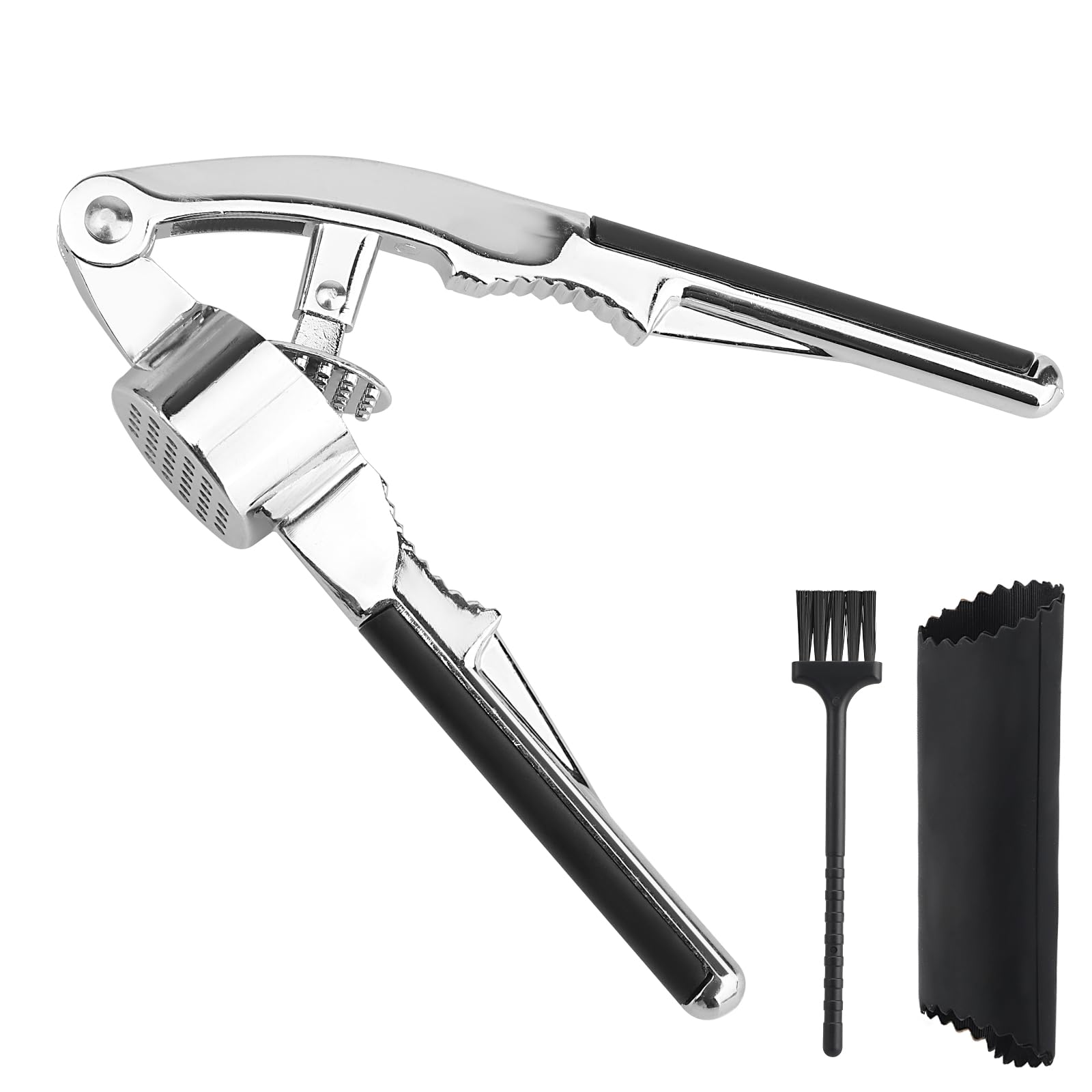 Schiaccia-aglio In Acciaio Inox 2-in-1 - Con Funzione Schiaccianoci E Impugnatura Antiscivolo - Foto 9