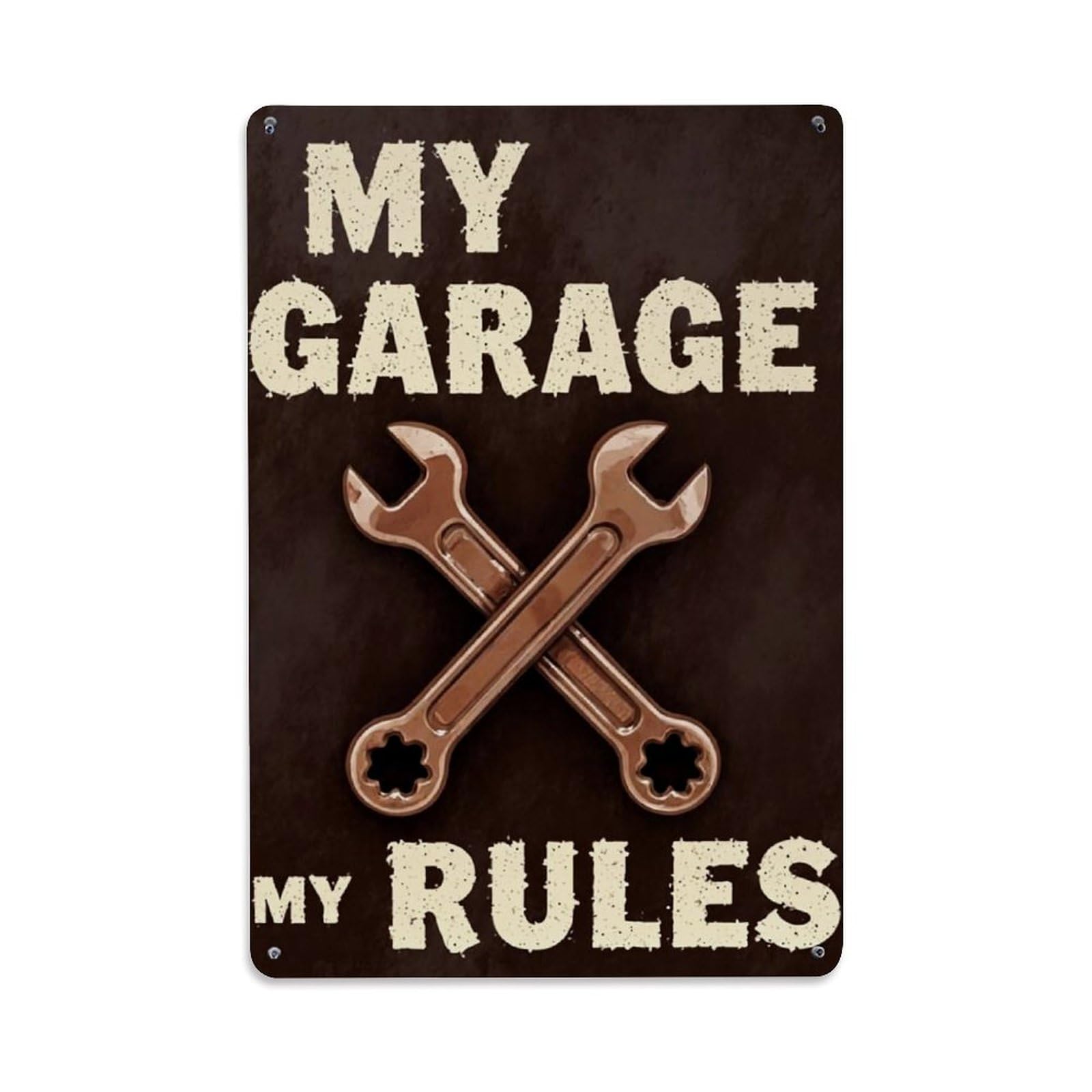 Jdfenggu Vintage My Garage My Rules Retro Metal Tin Sign, Decor Art Poster For Bar, Home, Man Cave, Kitchen, Laundry Room Gift 8X12inch