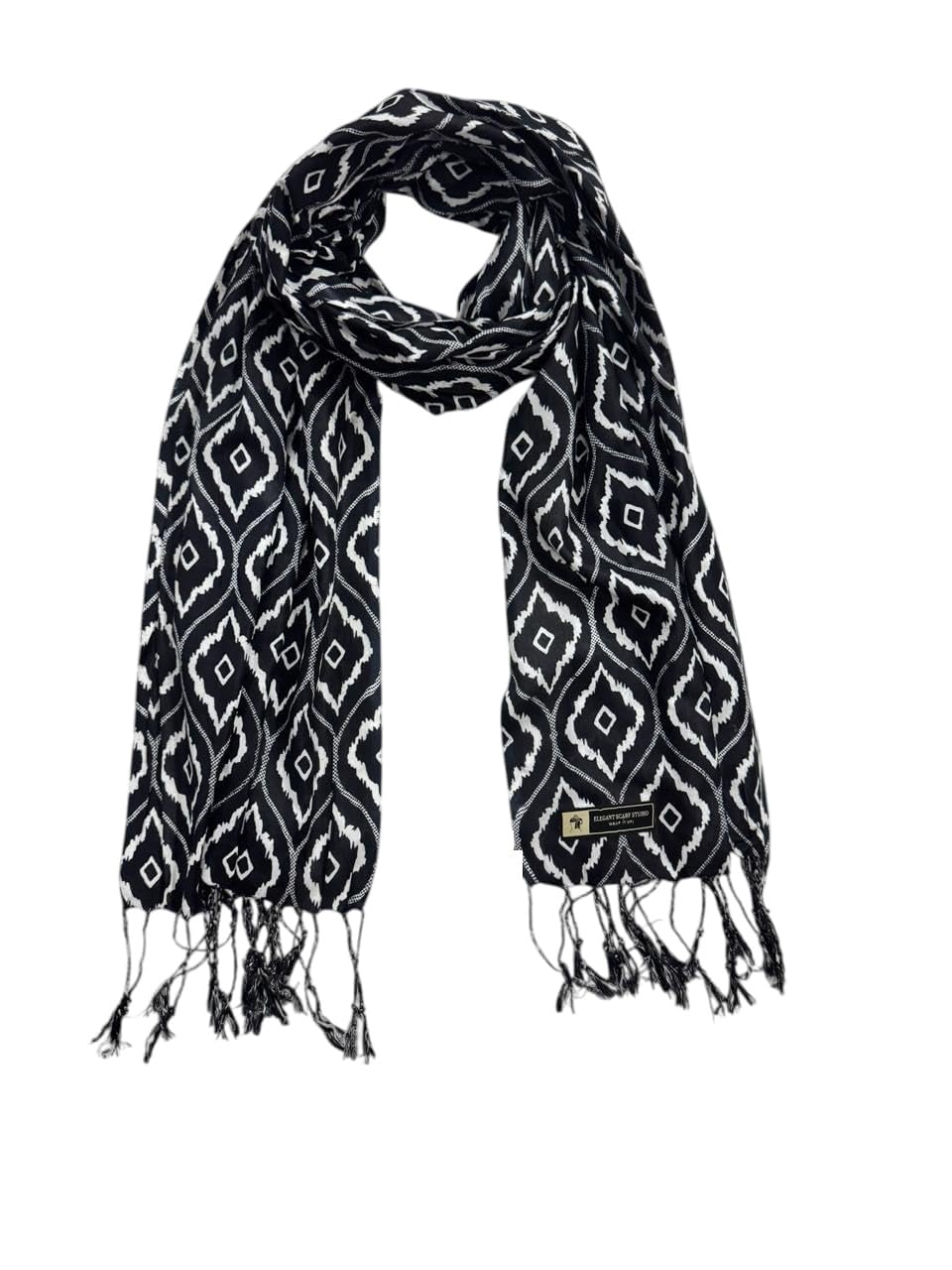 Premium Rayon Black & White Fancy Scarf Rayon, Lightweight & Comfortable for All Seasons, Scarf Stoles Shawl