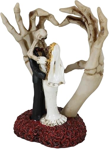 Miniatura 9 de Ebros Gift Día de los Muertos Esqueleto de Boda Eterna Amantes de la Novia y el Novio Posando para un Beso con Manos Esqueléticas Esqueleto de Arco
