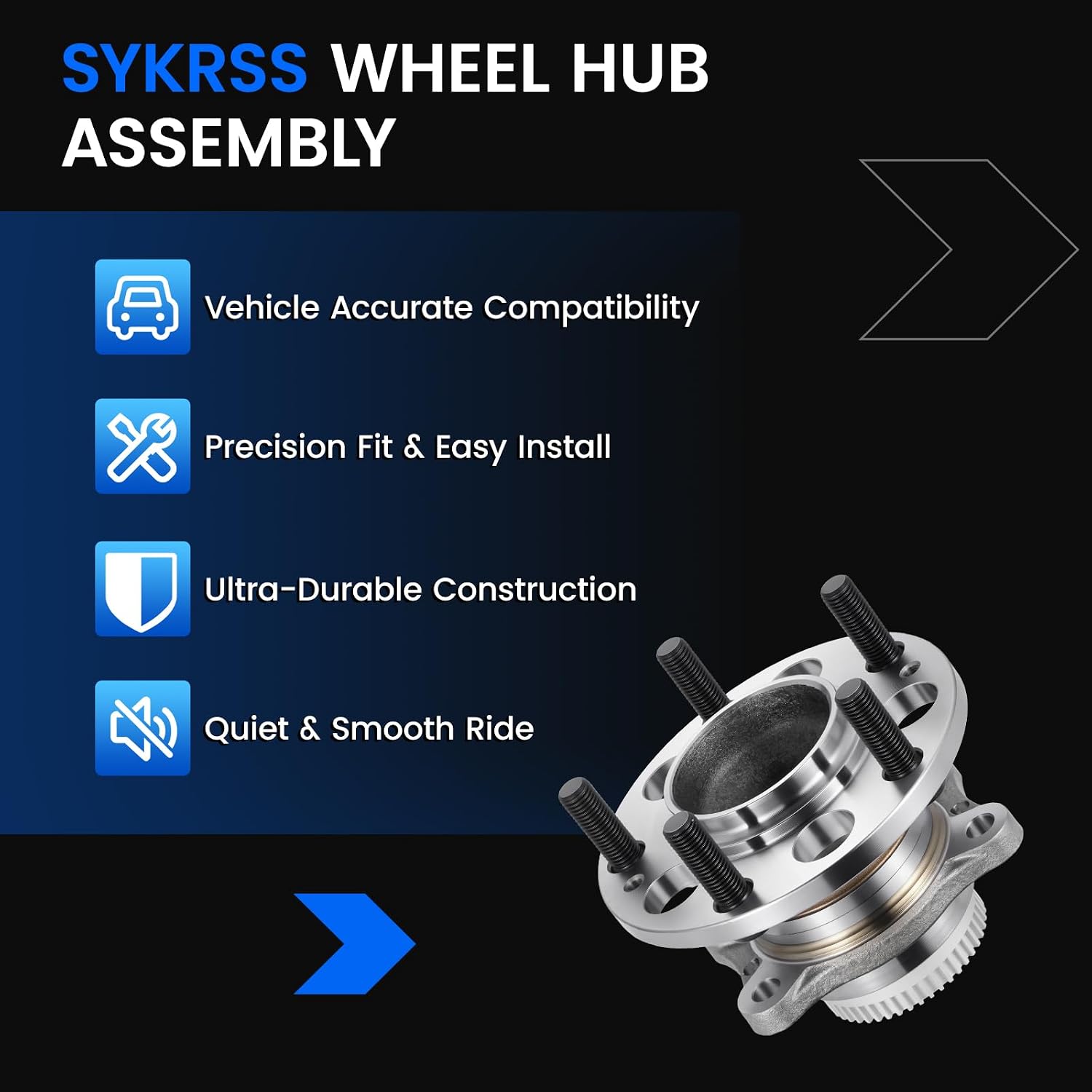 512492 Rear Wheel Bearing and Hub Assembly Compatible with Hyundai Elantra 2011-2016 1.8L, for Veloster 2012-2017 1.6L, Compatible with Kia Forte Forte5 2014-2018 2.0L, 2PCS