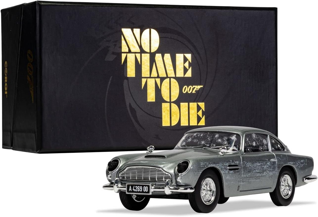 Corgi Diecast Model Cars - CC04314 James Bond Aston Martin DB5 'No Time to Die' - 1:36 Pre-Built Model Vehicles Toy, Classic Metal Die Cast Collectible, Auto Toys Models for Adults - Silver