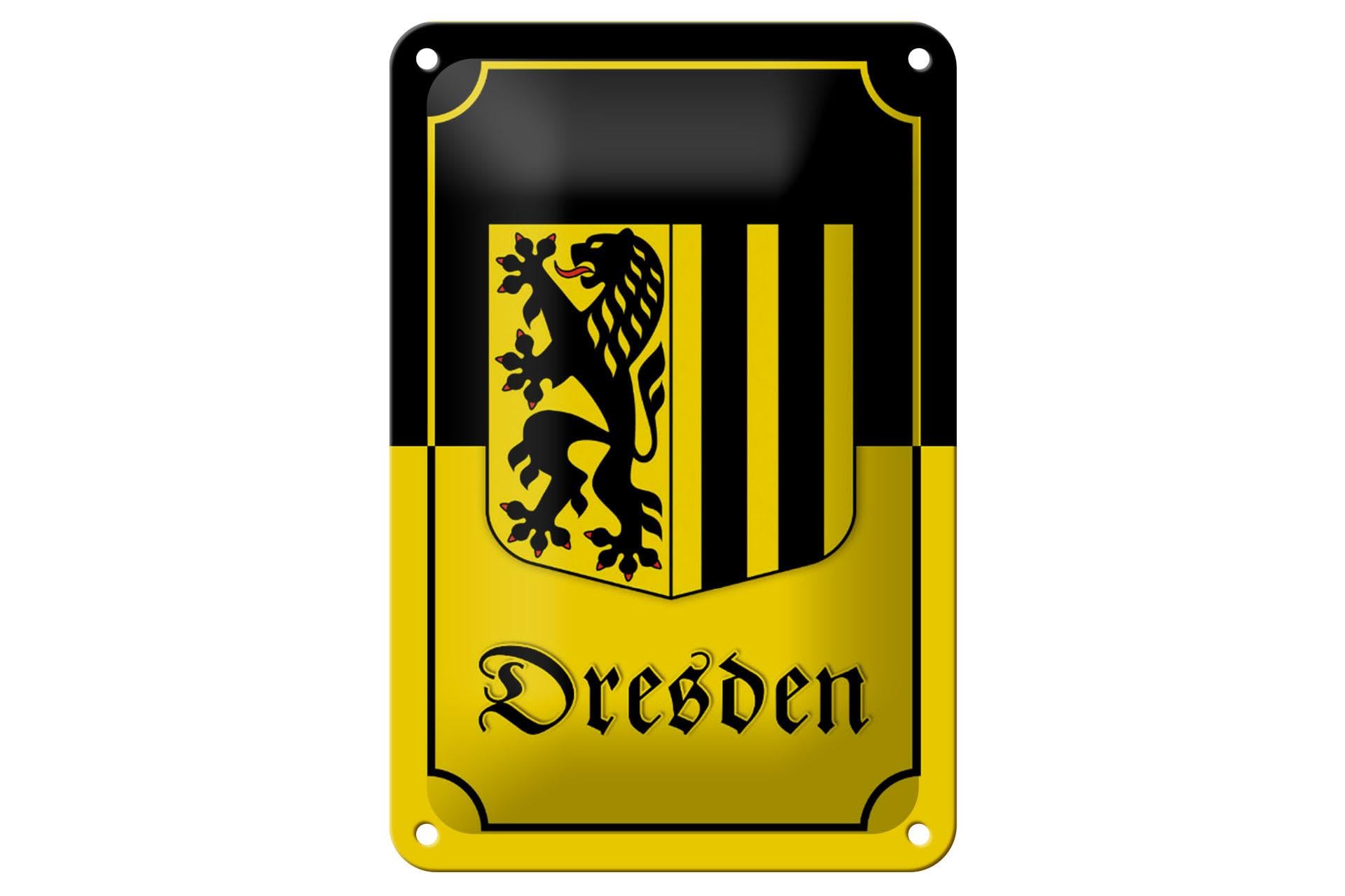 Dekono7 Colourful Tin Sign 18 X 12 Cm City Coat Of Arms Dresden