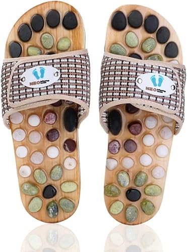 Comfecto Acupressure Massage Slippers with Earth Stone (Men 8-9.5/Women 9.5-11)