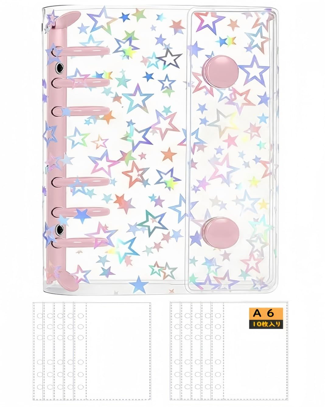 Amazon.co.jp: PERZUMI シール帳 透明 A6 196x132mm ポケットリフィル