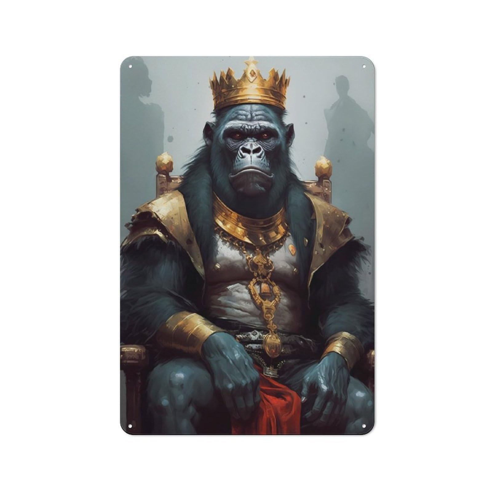 Junmoney Gorilla Charming For Lounge Or Reading Corner, Rustic Tin Sign 30X20cm, For An Autumn Update To Lounge And Reading Corner