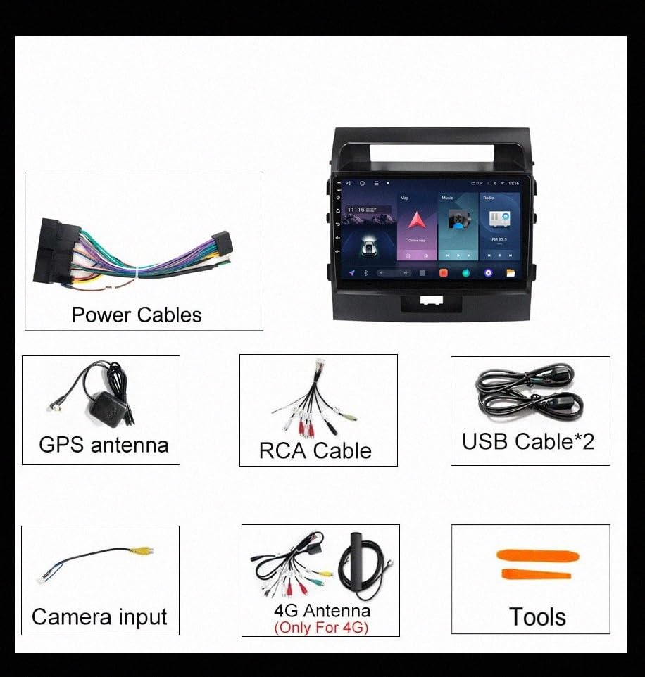 Pantalla de coche inalámbrica con Carplay y Android Auto para Land Cruiser 7