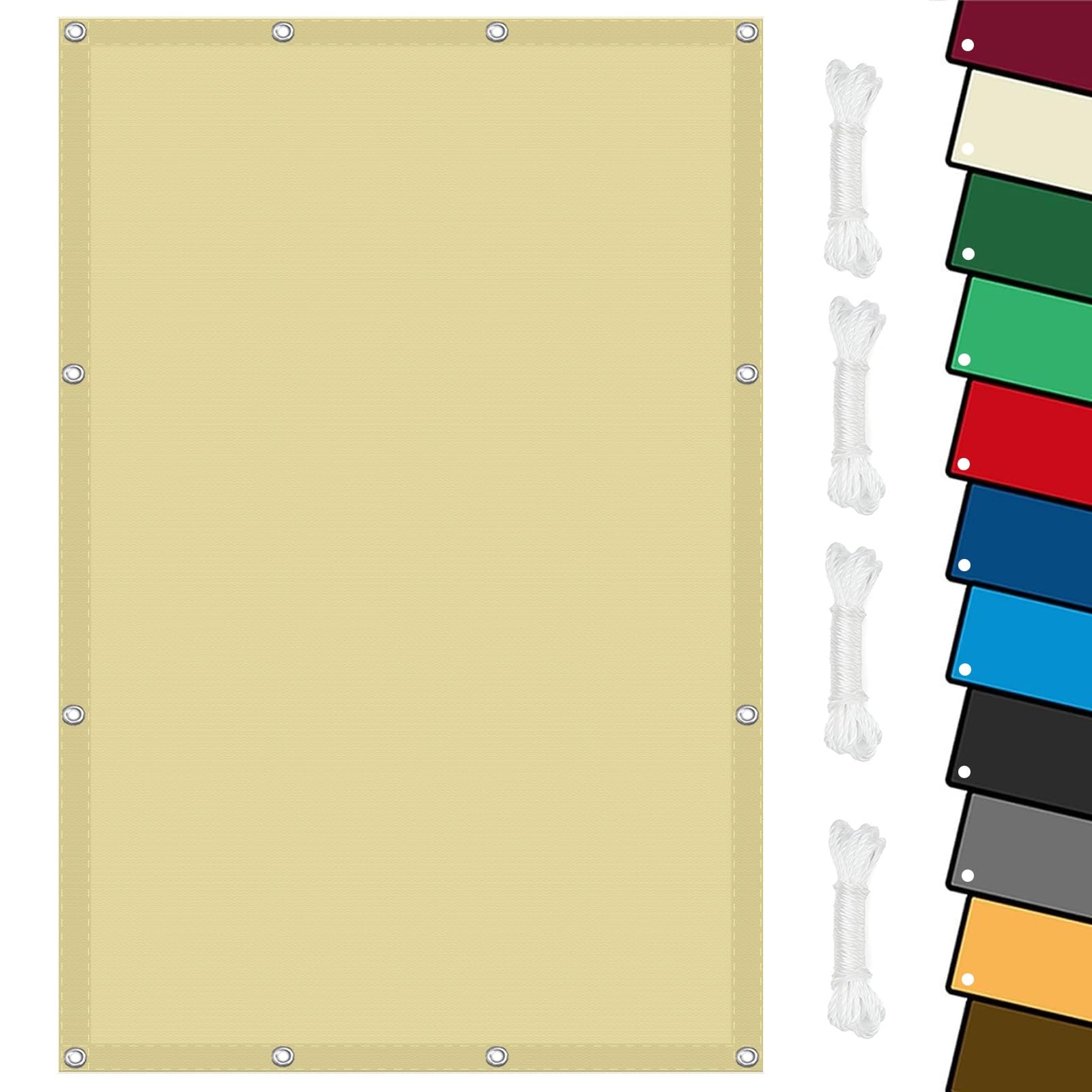 Voile d'ombrage pour patio et jardin imperméable jaune sable
