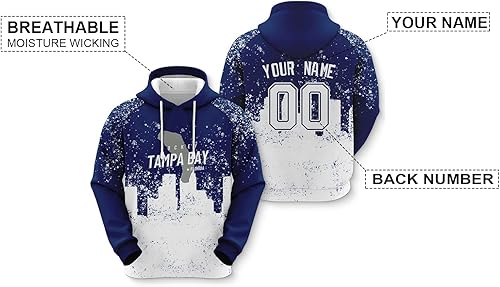 Miniatura 10 de Custom Hockey Men's Hoodies Gifts for Men Women Youth City Fans Pullover Hooded Sweatshirt Customize Hip Hop Name & Number