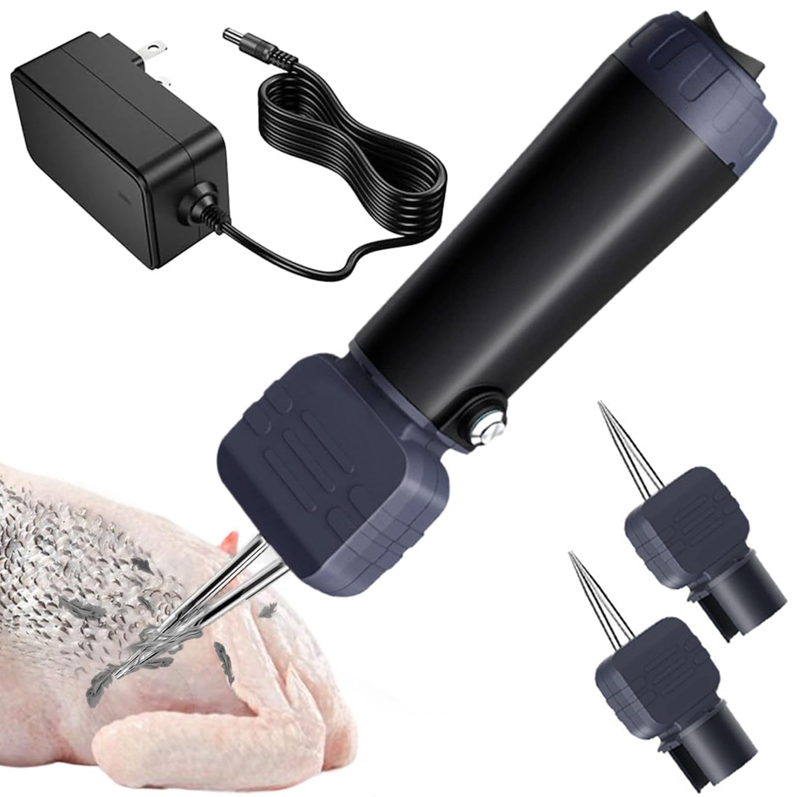 MRKU Electric Quick,Handheld Chicken Plucker with Replaceable Stainless Steel Cone