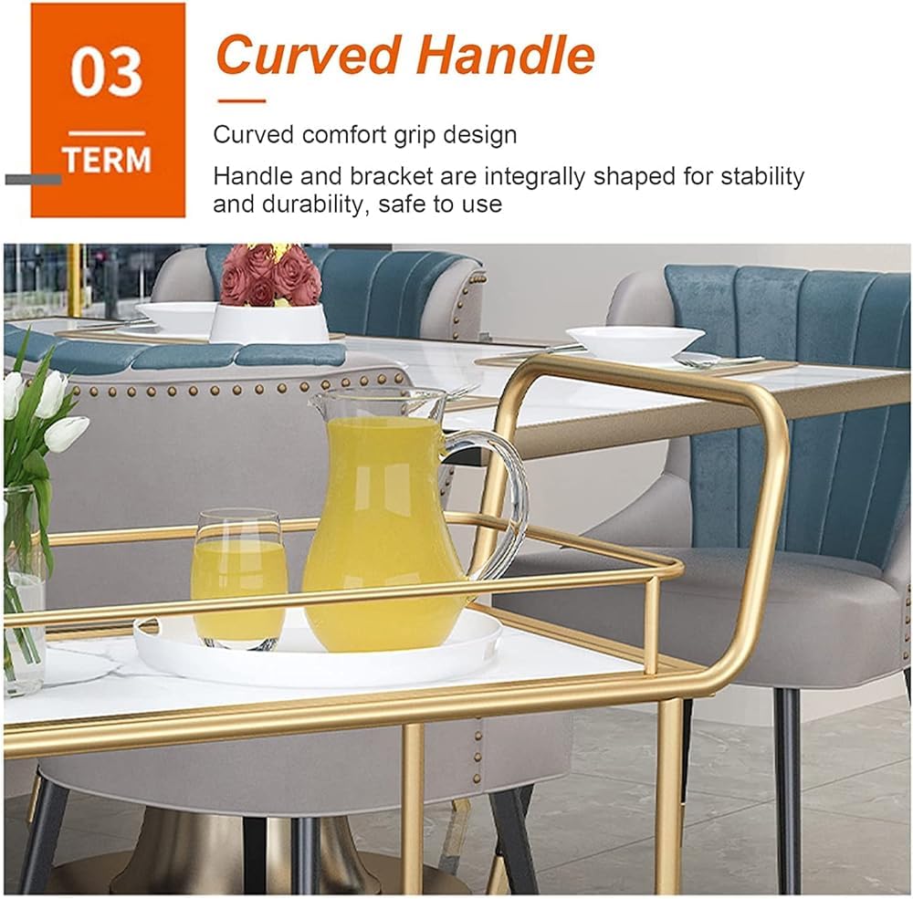 Ele d Bar Chariot à roulettes – Chariot de service verrouillable pour cuisine et salon – Drin Sto multi-usage avec design en bois et métal – T pour le divertissement