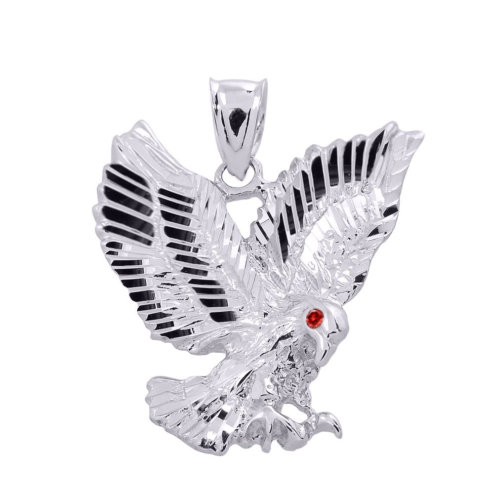 Animal Kingdom High Polish 925 Sterling Silver Landing Eagle Necklace Pendant