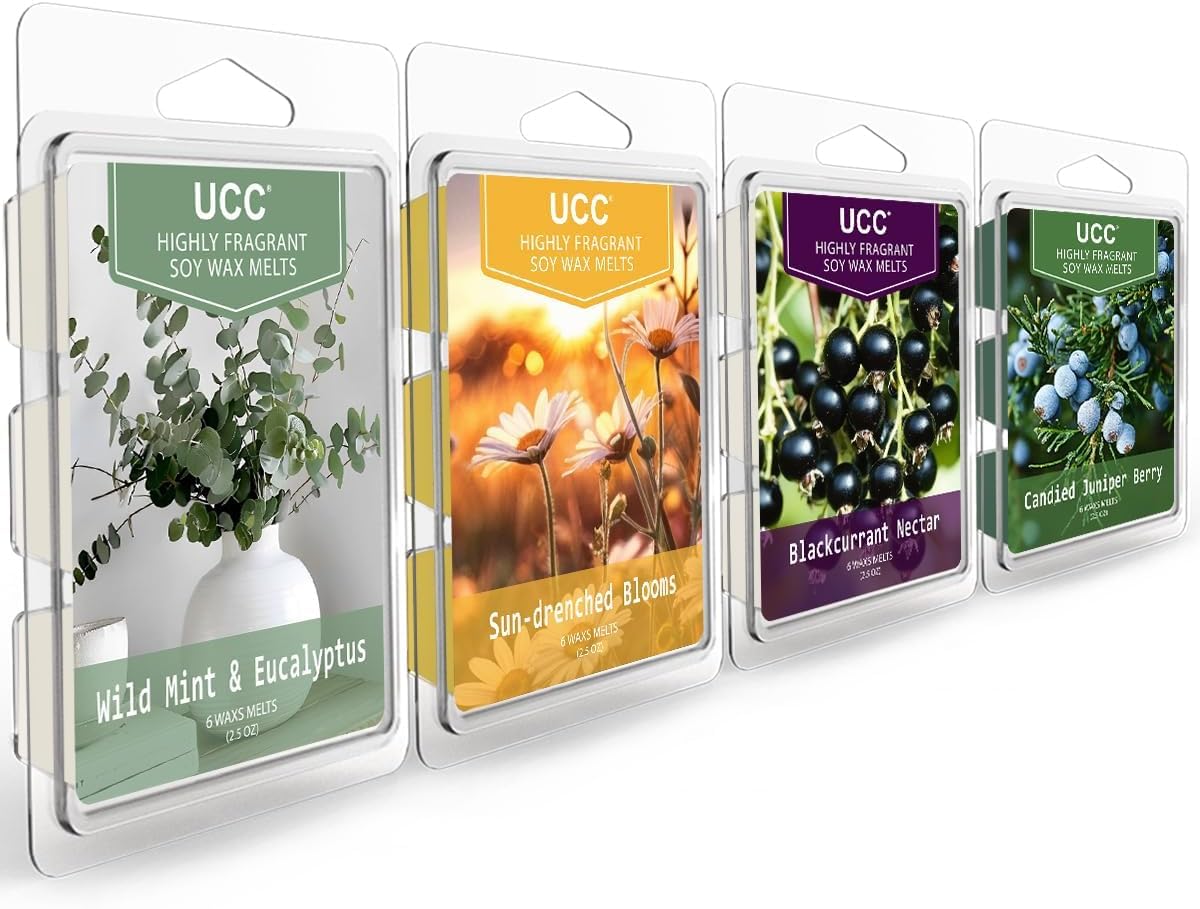 Wax Melts, Soy Wax Cubes Long Lasting Premium Scented Mix Melts Tarts, Sun-Drenched Blooms, Blackcurrant Nectar- 4 Pack