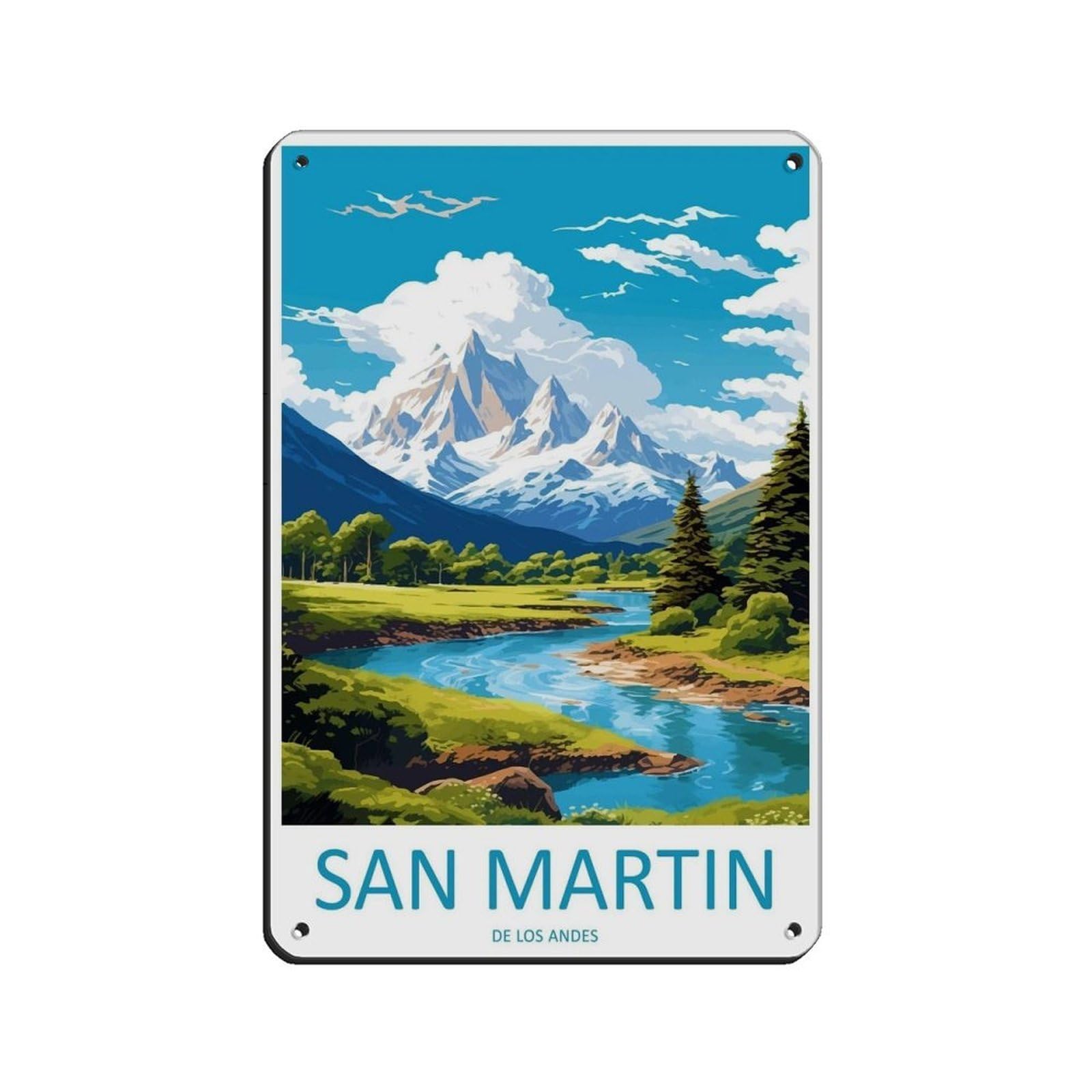 San Martin De Los Andes Travel Art（1） Retro Poster Metal Tin Sign Chic Art Retro Iron Painting Bar People Cave Cafe Family Garage Poster Wall Decoration 8x12inch(20x30cm)