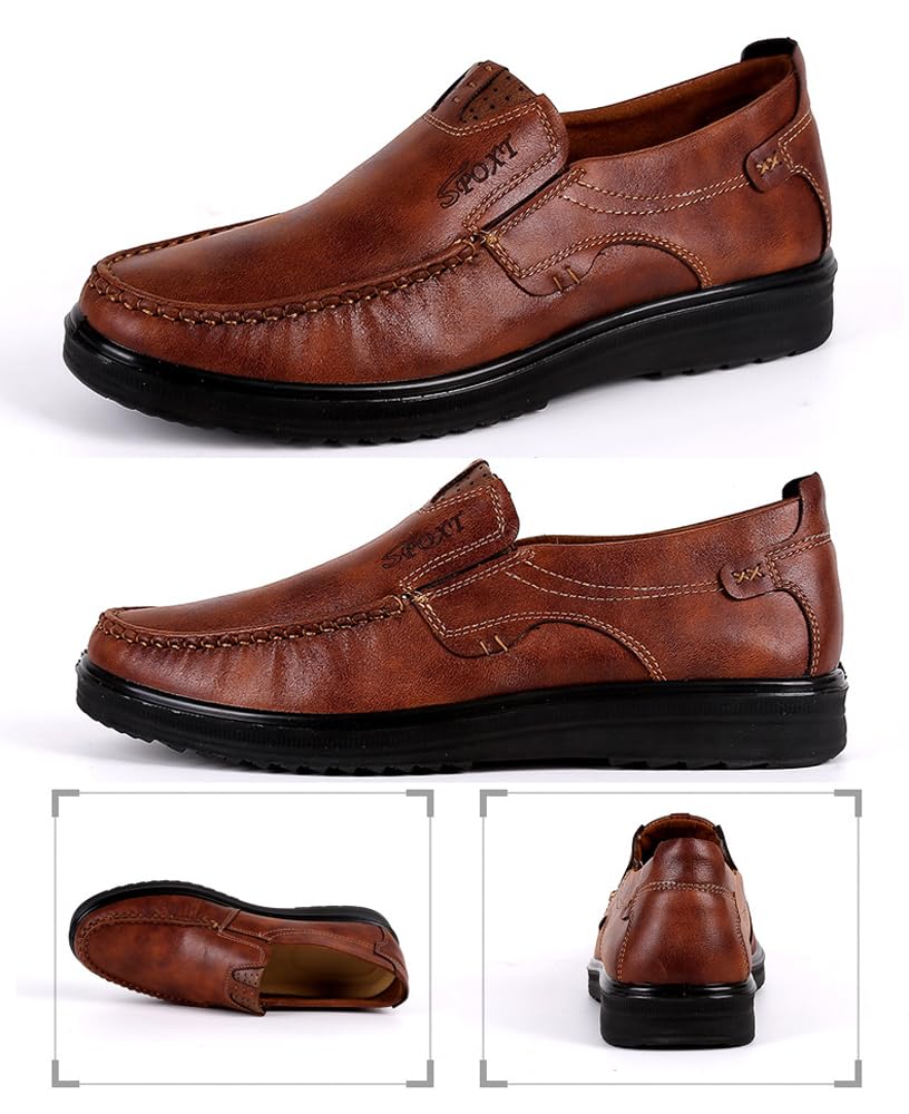 Asifn Mocassini Senza Pelle Acci Piatti Casual da Uomo Mocassini in Pelle Fatti a Mano Scarpe Guida Traspiranti di Moda Classico