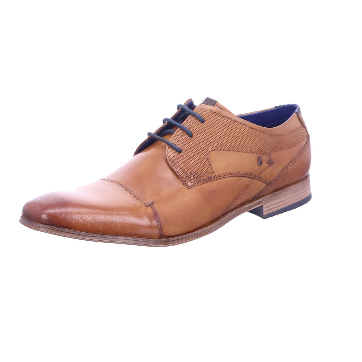 Bugatti Men's Marron Leather Lace-Up Derby Shoes