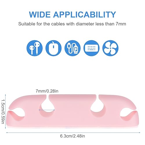 Miniatura 2 de Clips para cables, 3 unidades, organizador de cables, soportes para organización de cables, arnés de cables de silicona de 4 agujeros, accesorio de