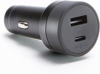 Vista 6 de Mophie Cargador de coche USB-C de 30 W, carga rápida ecológica para dispositivos, indicador LED, compatibilidad AUX universal