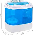 11lbsPortable Washing Machine Twin Tub - RUN.SE Mini Compact Twin Tub Laundry Machine, Built-in Gravity Drain Time Control for Dorms, Apartments, RVs