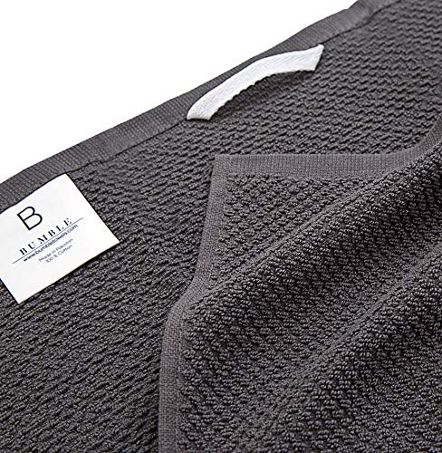 Premium Kitchen Towels (16”X 26”, 6 Pack) | Large Cotton Kitchen Hand Towels | Popcorn Striped Design | Dish Towels | 430 Gsm Highly Absorbent Tea Towels Set With Hanging Loop | Gray #TOP2