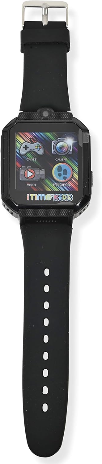 Front view of the Accutime iTIME Kids Smart Watch with app icons