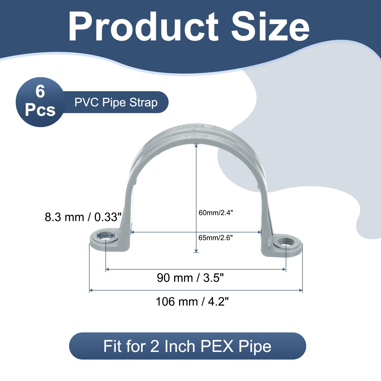 PATIKIL 2 Inch Plastic Conduit Clamp - Image 2