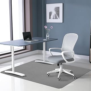 Office Chair Mat for Hardwood Floor&Tile,55"x35" Anti-Slip Desk Chair Mat,Low-Pile Mat,Multi-Purpose Hardwood Floor Protector for Office,Home (Light Grey, 35 * 55IN)