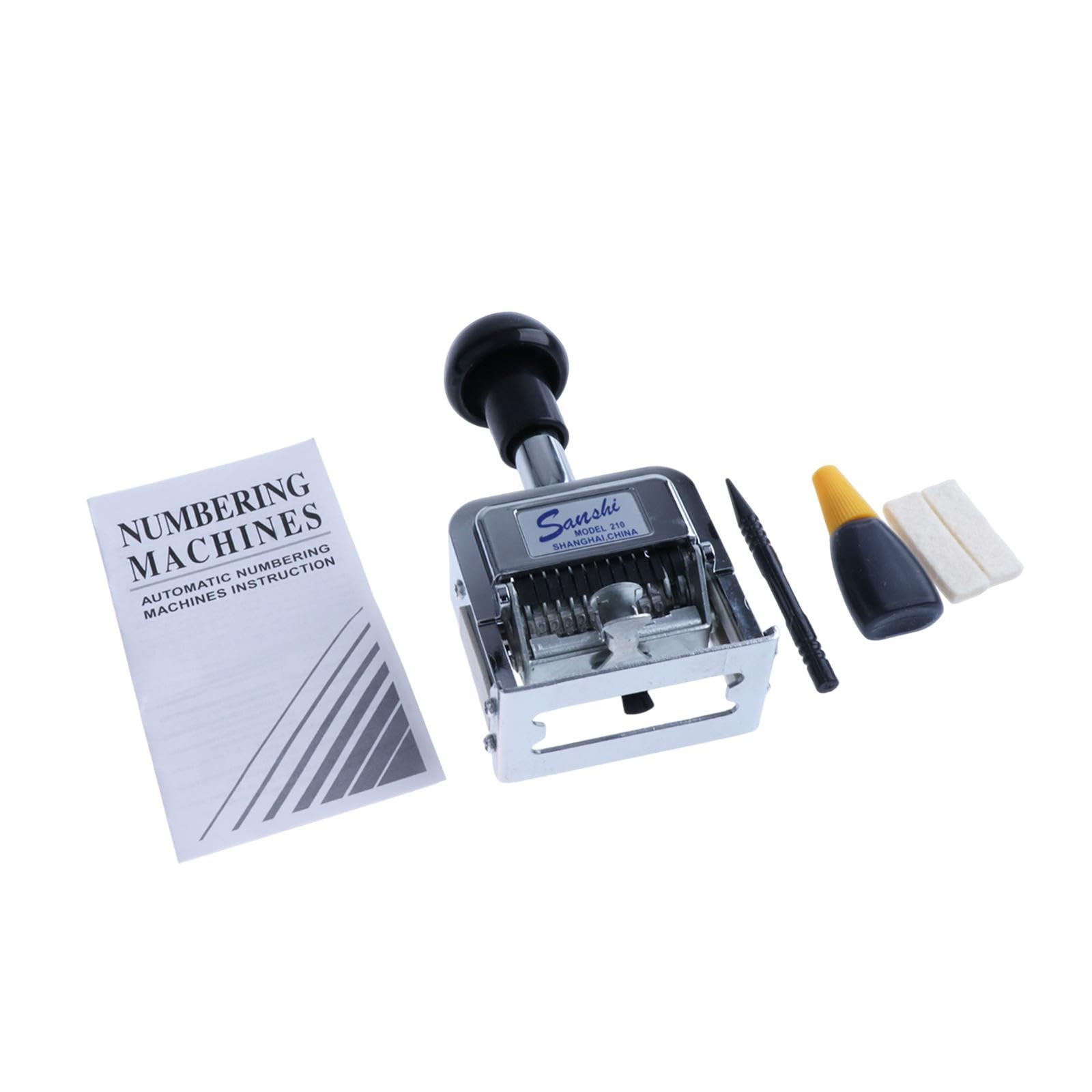 Numeratrice, Timbro Numerico Automatico, Ferro Da Stiro, Meccanismo Autoinchiostrante, Impugnatura Comoda, Robusto Bancone per Attrezzature Da Ufficio, 10 Cifre