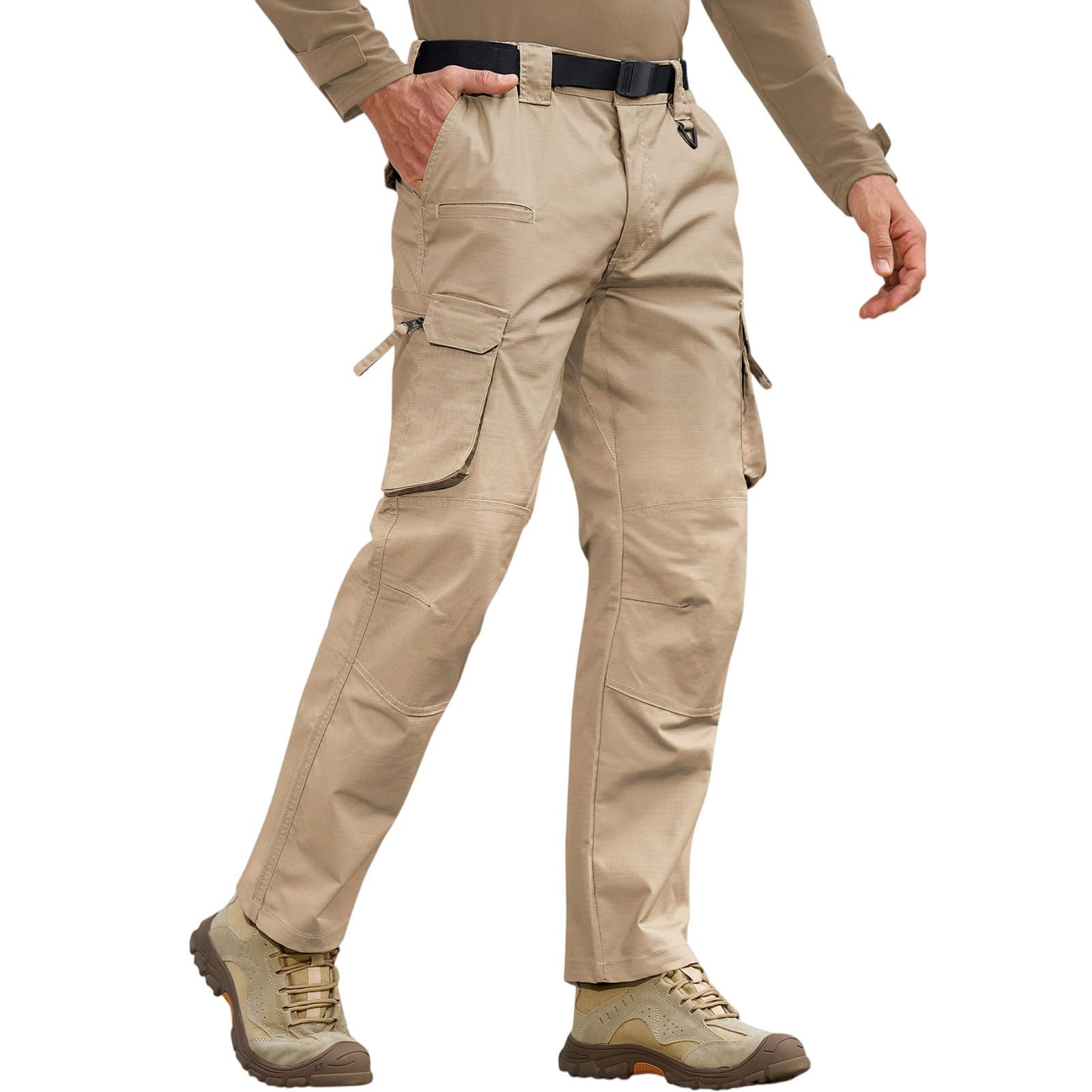 lcyhony Mens Cargo Pants Relaxed fit Ripstop Water Resistant Tactical Pants Stretch Quick Dry Hiking Work Pant Multi