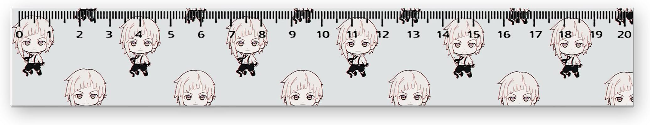 Jilijia Bungo Stray Dogs Anime Ruler 20cm Dazai Osamu Acrylic Creative Straight Ruler Cartoon Plastic Ruler Study Supplies for Students School Office