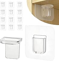 Vista 1 de AccEncyc 12 clavijas de soporte para estantes sin perforaciones, autoadhesivas, clips para estantes sin taladro, soportes para estantes