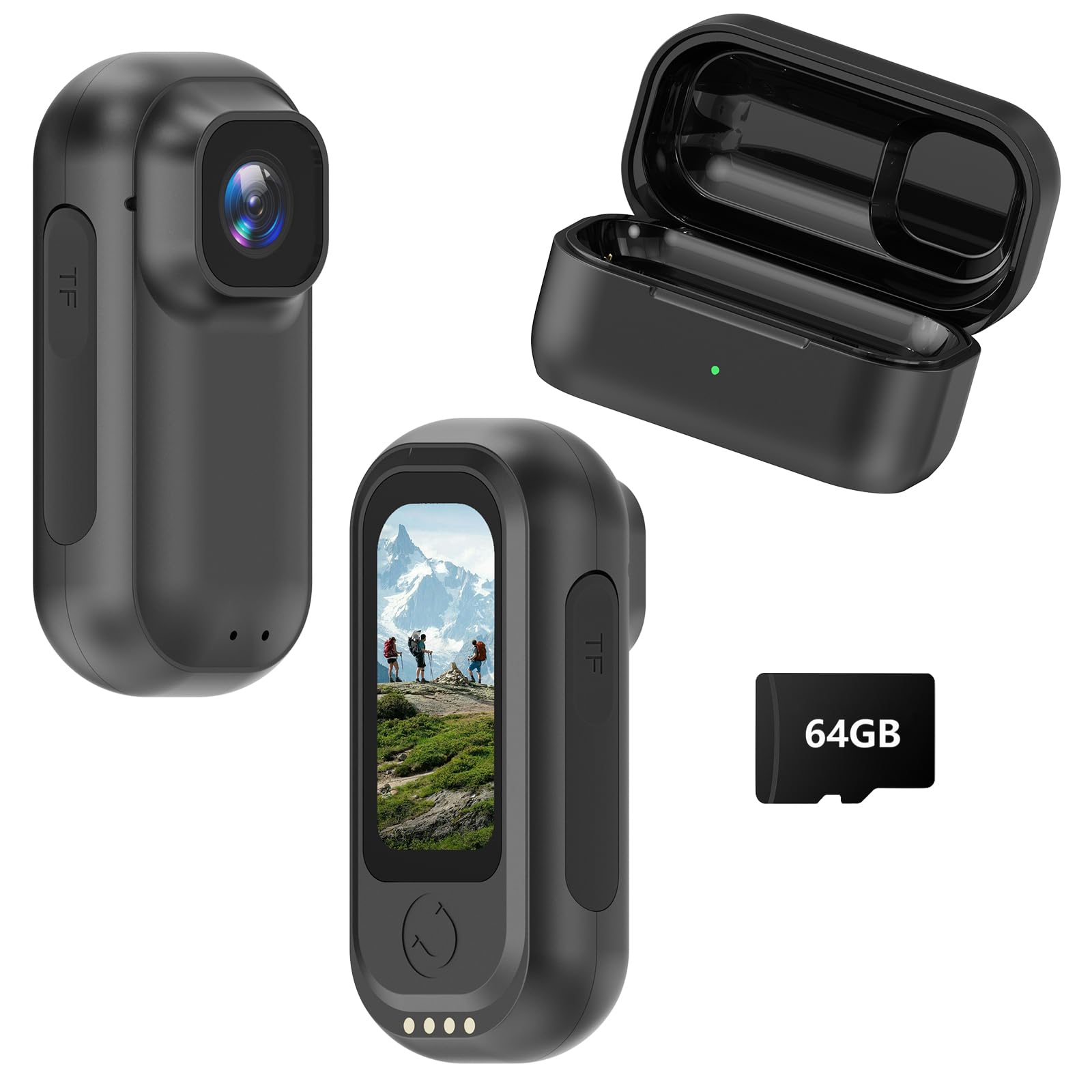 Mini Body Camera H88, 1080P FHD Wearable Action Cam, Thumb-Sized Bodycam & Waterproof Case 30M Underwater, POV Loop Recording for Motorcycle Helmet, Bike, Security, Travel & Outdoor(No Card, Black) — view 8