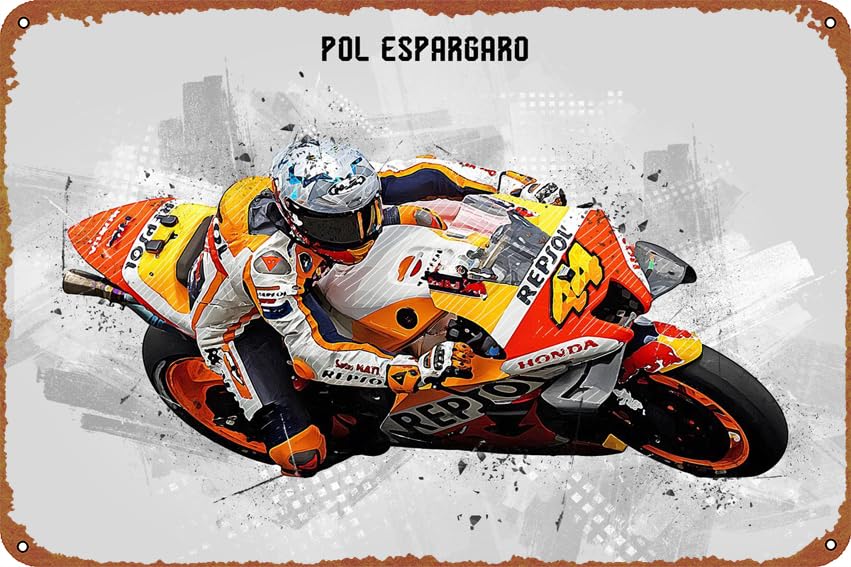 Rider Pol Espargaro Poster Sports posters Tin Metal Sign Vintage Wall Plaque Decor 8x12 Inch