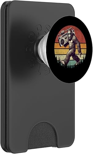 Funny Retro Bigfoot Boombox 80s Hip Hop Sasquatch Vintage PopSockets PopWallet for MagSafe