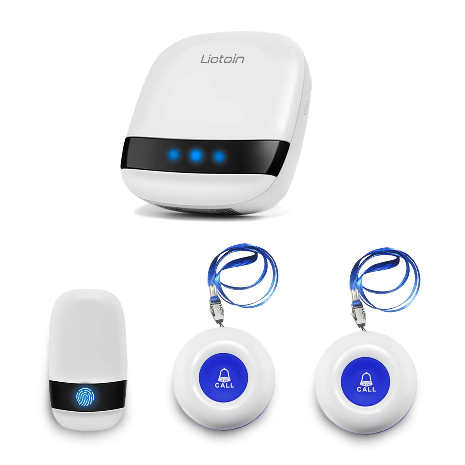 Buy LIOTOIN Wireless Caregiver Pager Elderly Alarm Call Button Personal