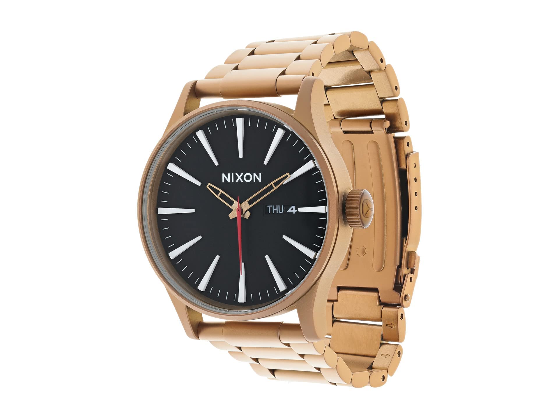 NIXONSentry SS Stainless Steel Day/Date 42mm WR 100 Meters Mens Watch A356