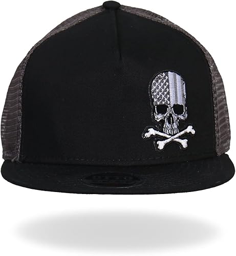 Hot Leathers GSH2004 Bandera Skull Snap Back Ball Hat