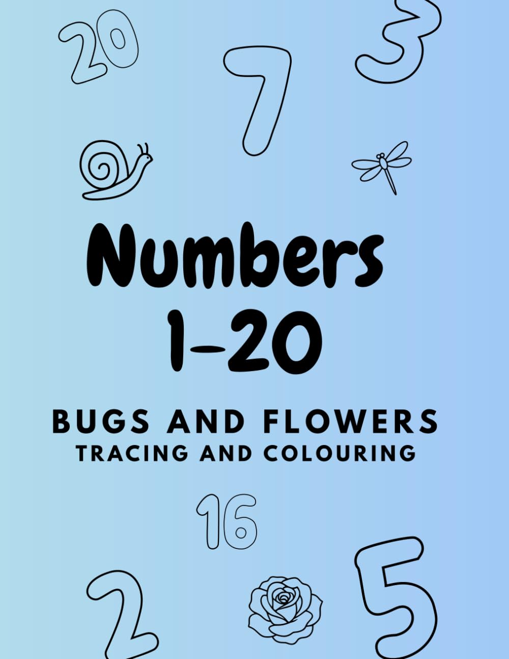 Numbers 1-20: Bugs and Flowers Tracing and Colouring