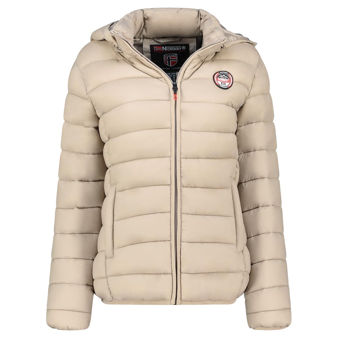 Geographical Norway Atikabadge Lady Hood Chaqueta Acolchada Ligera Mujer con Capucha Cortavientos Poliamida Cremallera Completa Bolsillos Prácticos