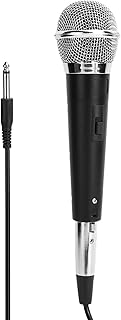 GOWENIC Karaoke Microphone, Dynamic Vocal Microphone Professional Hifi Sound Mic Wired Handheld Mic for KTV Vocal Music Performance Meeting (Black)