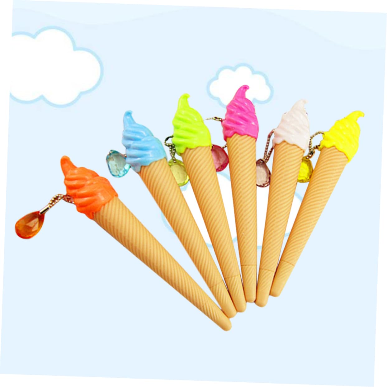 VILLCASE 48 Pièces Lot de Stylos Gel Encre Créatifs Forme de Glace Stylo à Gel Cartoon pour Scolaire Design Adorable Encre et Confortable pour Garçon Fille et Adolescents